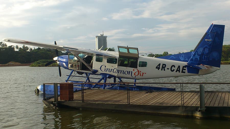 Cinnamon Air Cessna 208 Caravan seaplane on Diyawanna Oya, Colombo, Sri Lanka