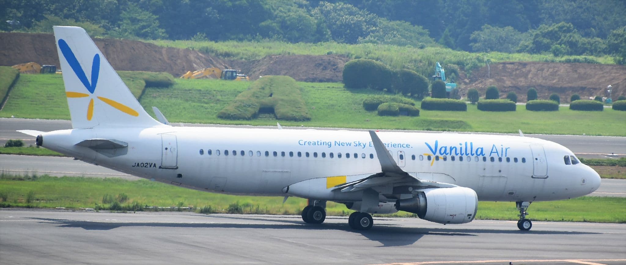 Vanilla Air Airbus A320 taxiing on the runway
