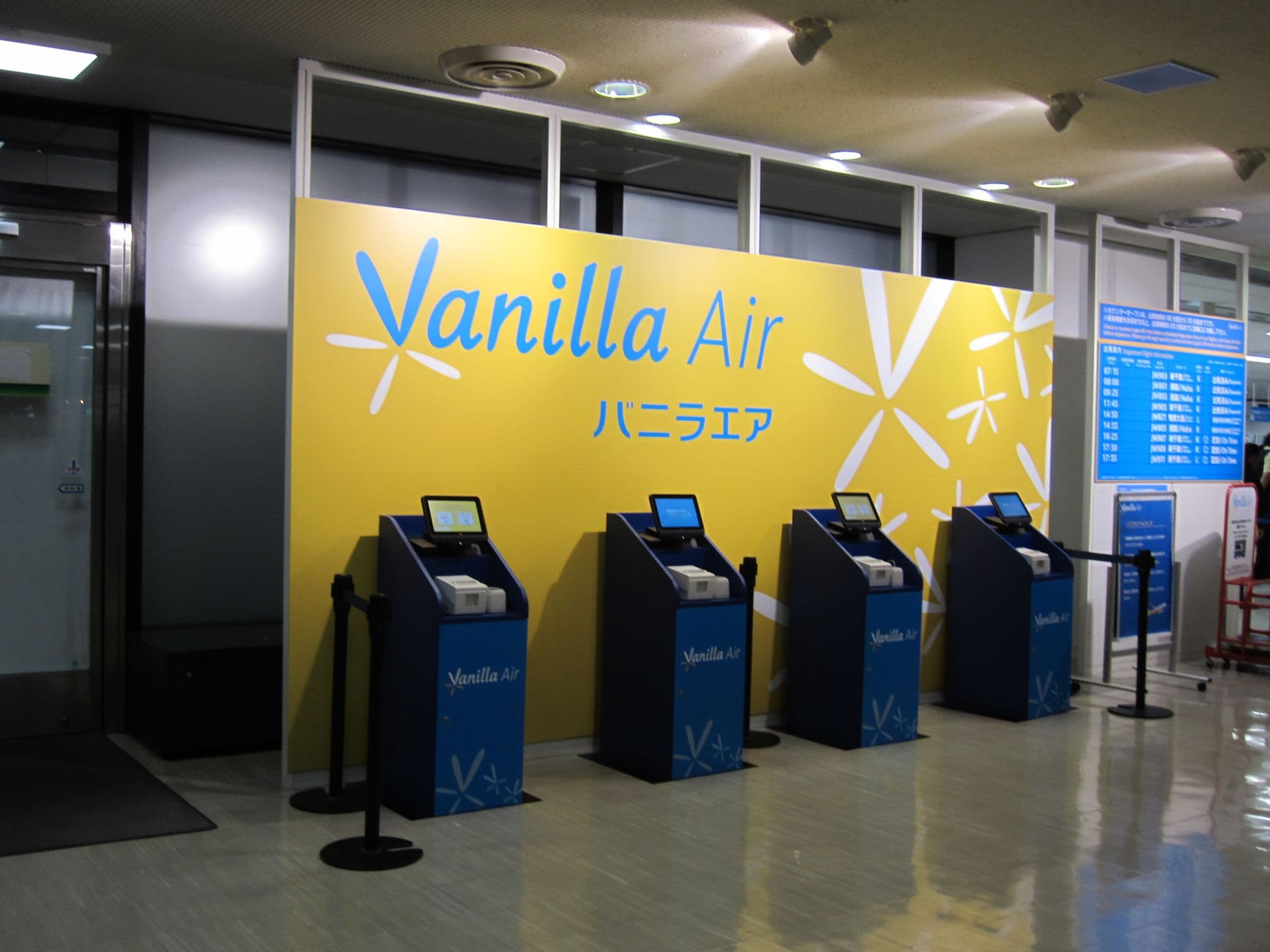 Vanilla Air self-service check-in kiosks at Narita Airport