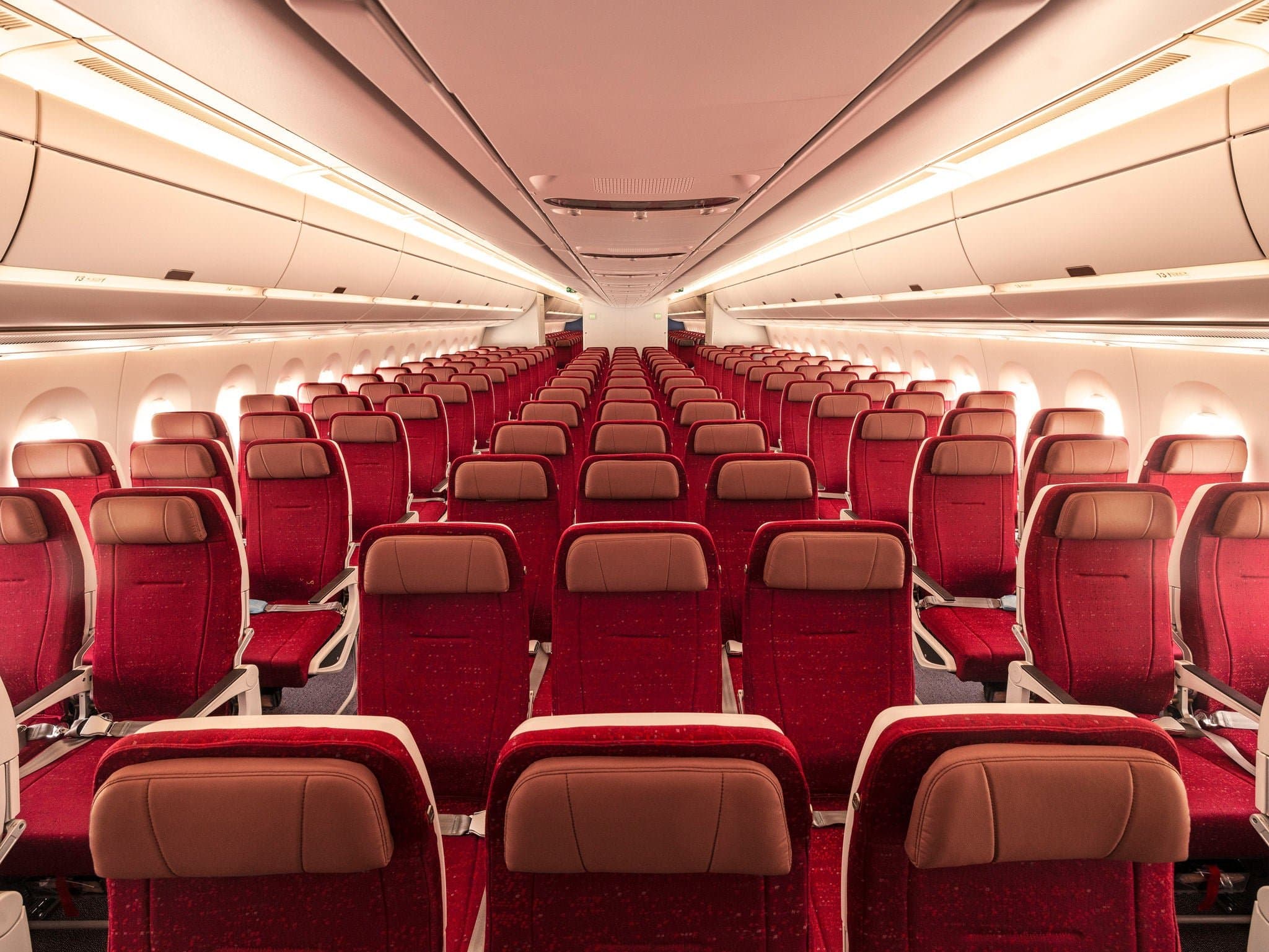 Air India A350 economy cabin, wide angle