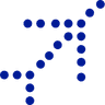 IndiGo airline logo in blue with dotted arrow graphic on white background
