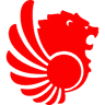 Red Lion Air logo with stylized lion and wing design