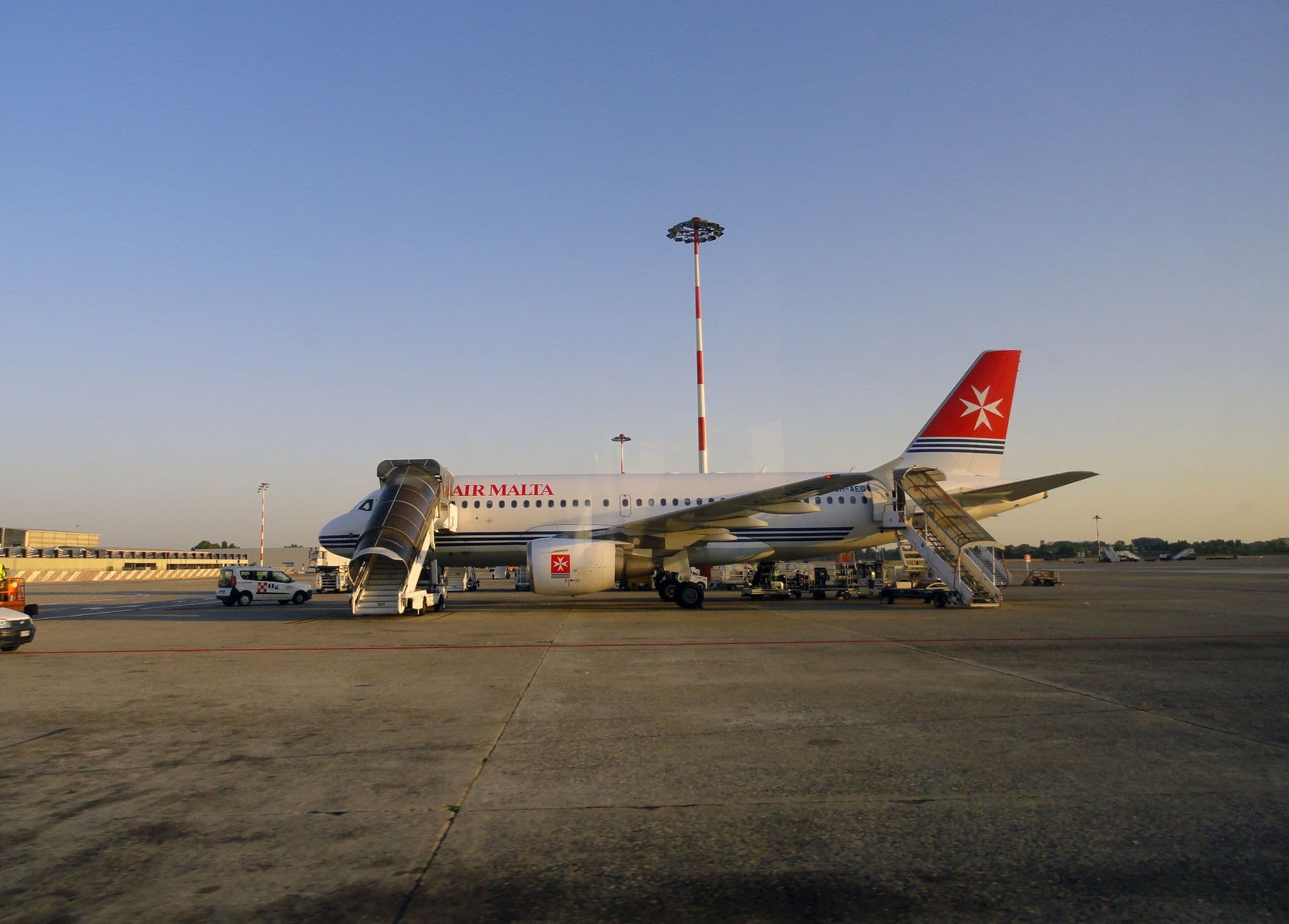 Air Malta Airbus A319 9H-AEG on the apron at Malta International Airport