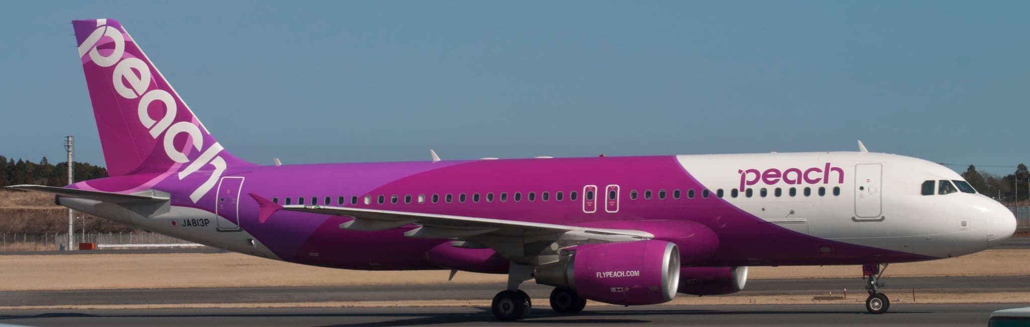 Peach Aviation Airbus A320-200 JA813P taxiing at Narita International Airport