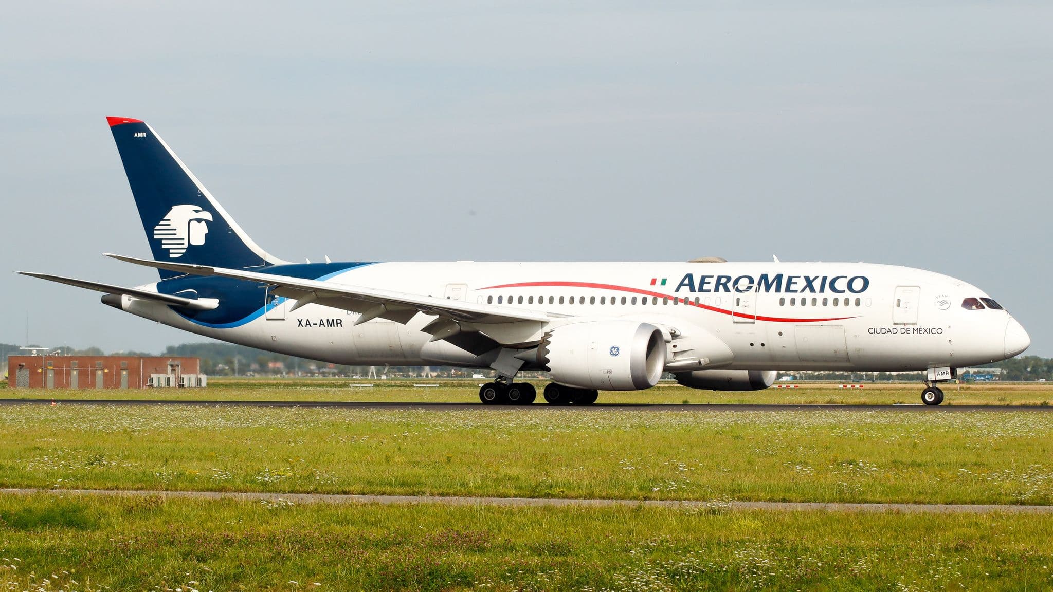 Aeroméxico Boeing 787-8 Dreamliner XA-AMR on the runway after landing at Frankfurt