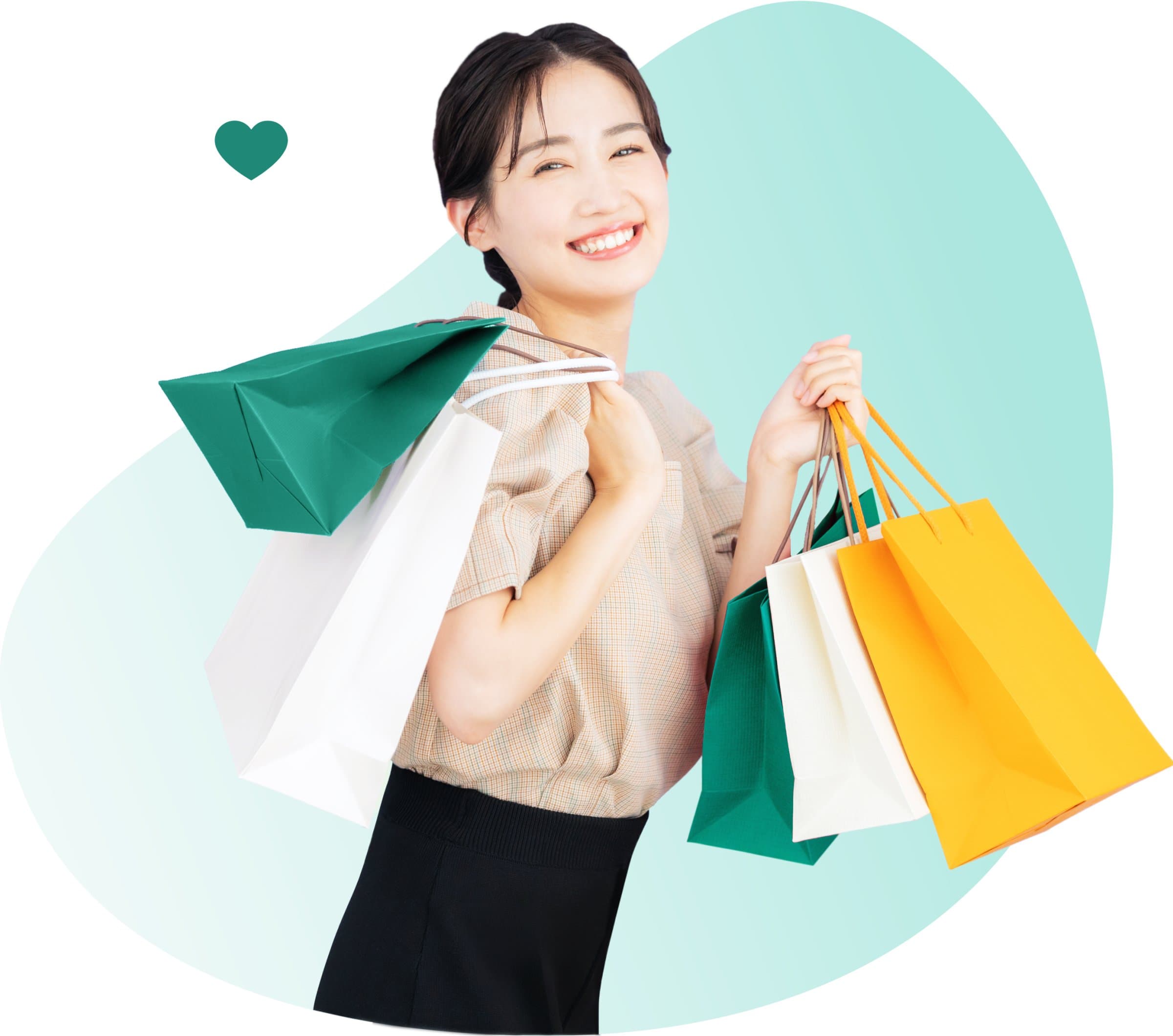 Shopper carrying shopping bags after paying with AFTEE