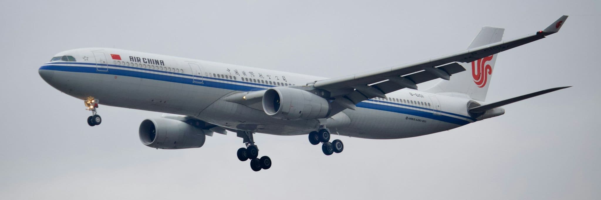 Airbus A330 de Air China aterrizando en el Aeropuerto de Fráncfort