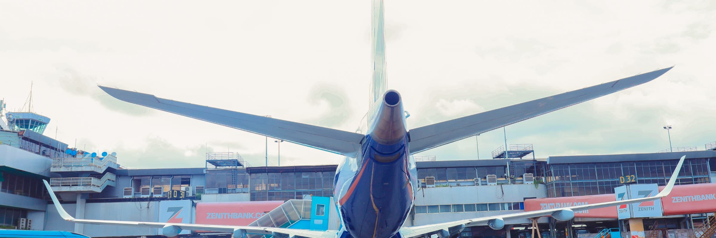 Tail of an Air Peace aircraft at Lagos airport terminal