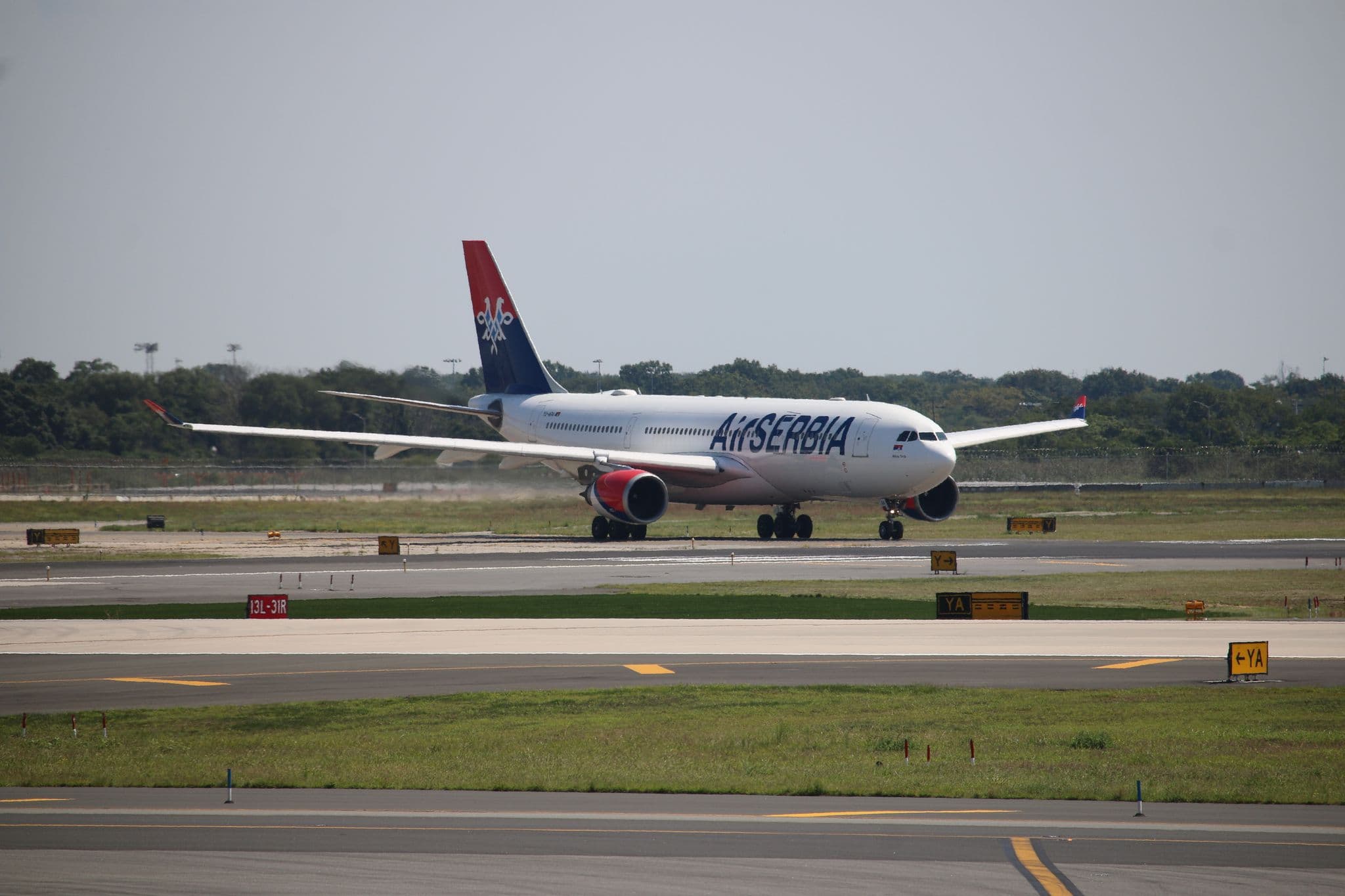 Air Serbia Airbus A330-200 taxiing at New York JFK Airport