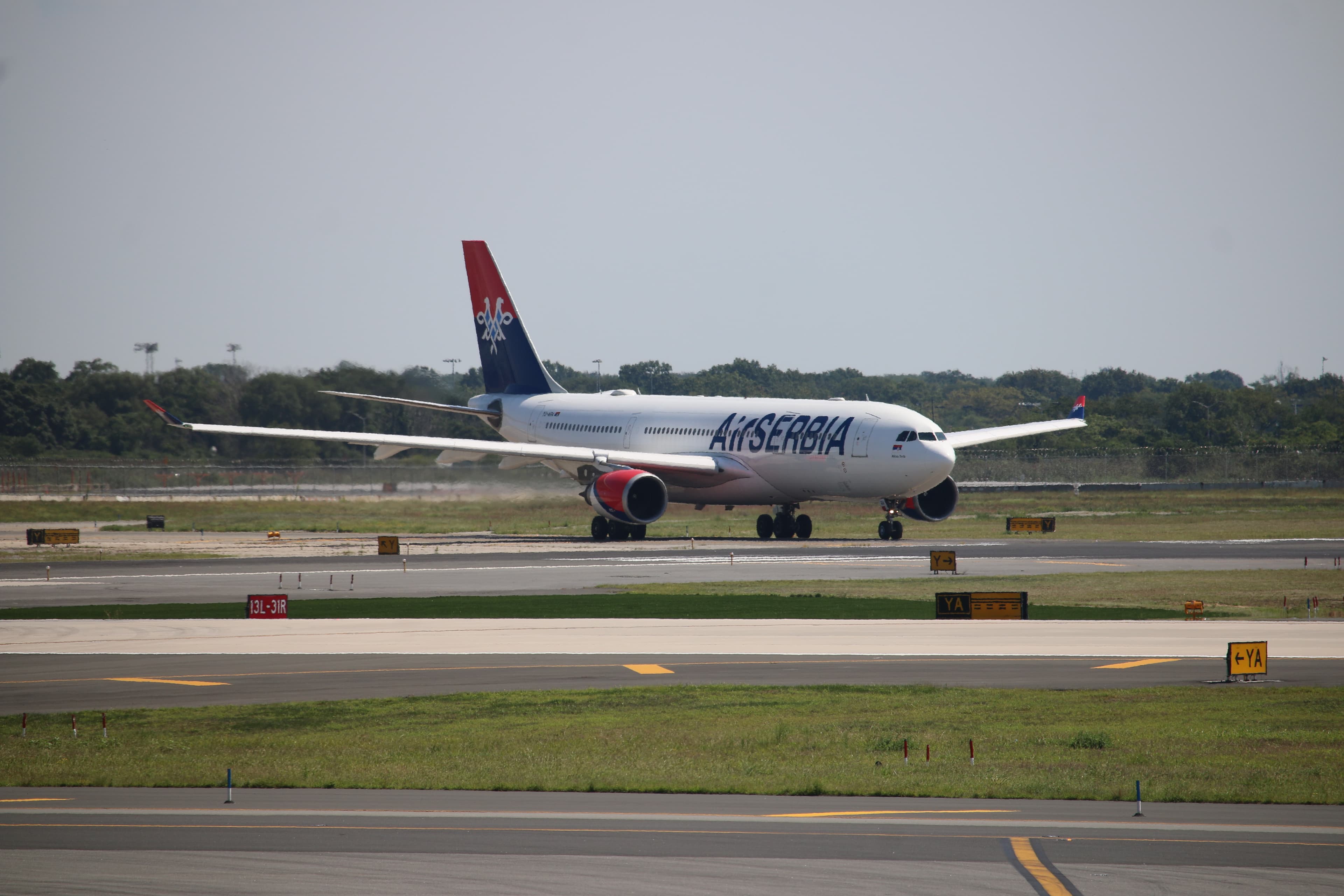 Air Serbia Airbus A330-200 taxiing at New York JFK Airport