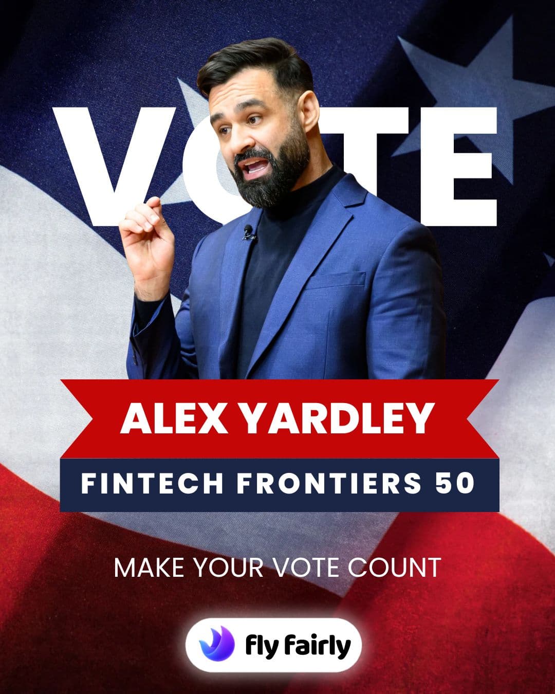 🏆 Vote for Our CEO, Alex Yardley in Fintech Frontiers 50 and Fly with 10% Off!