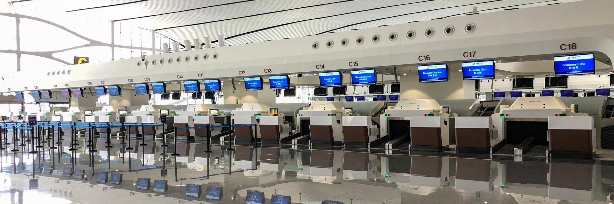 北京大興國際機場的 China Southern Airlines 辦理登機櫃位