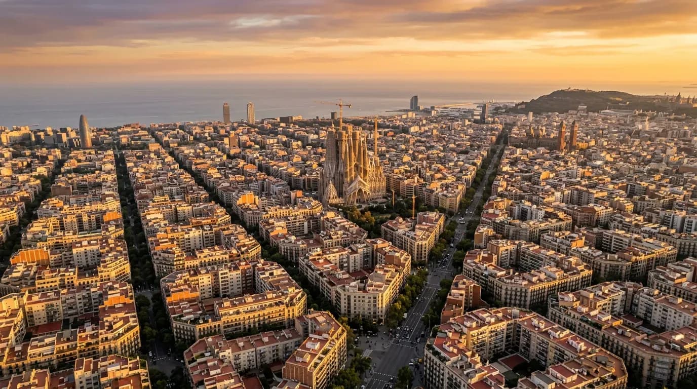 Scenic view of Barcelona, ES