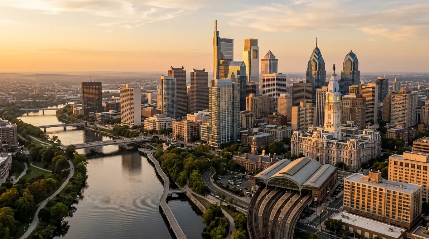 Scenic view of Philadelphia, US