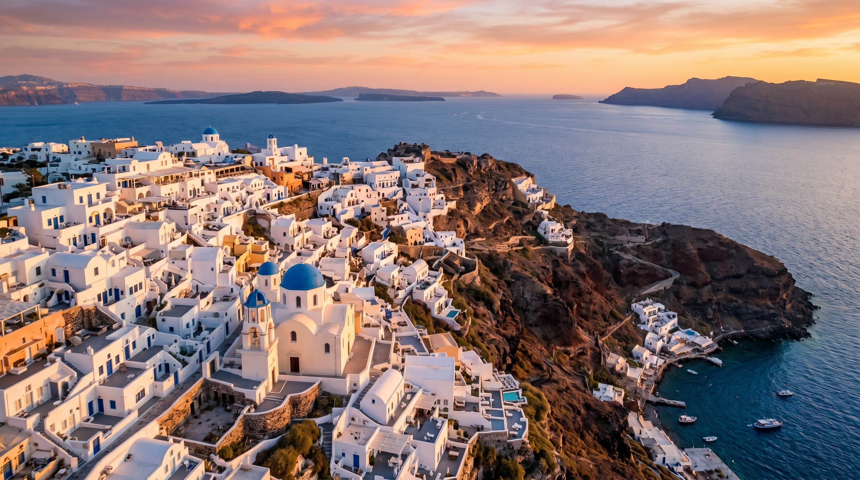 Scenic view of Santorini, GR
