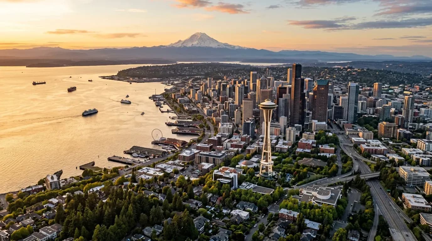 Scenic view of Seattle, US