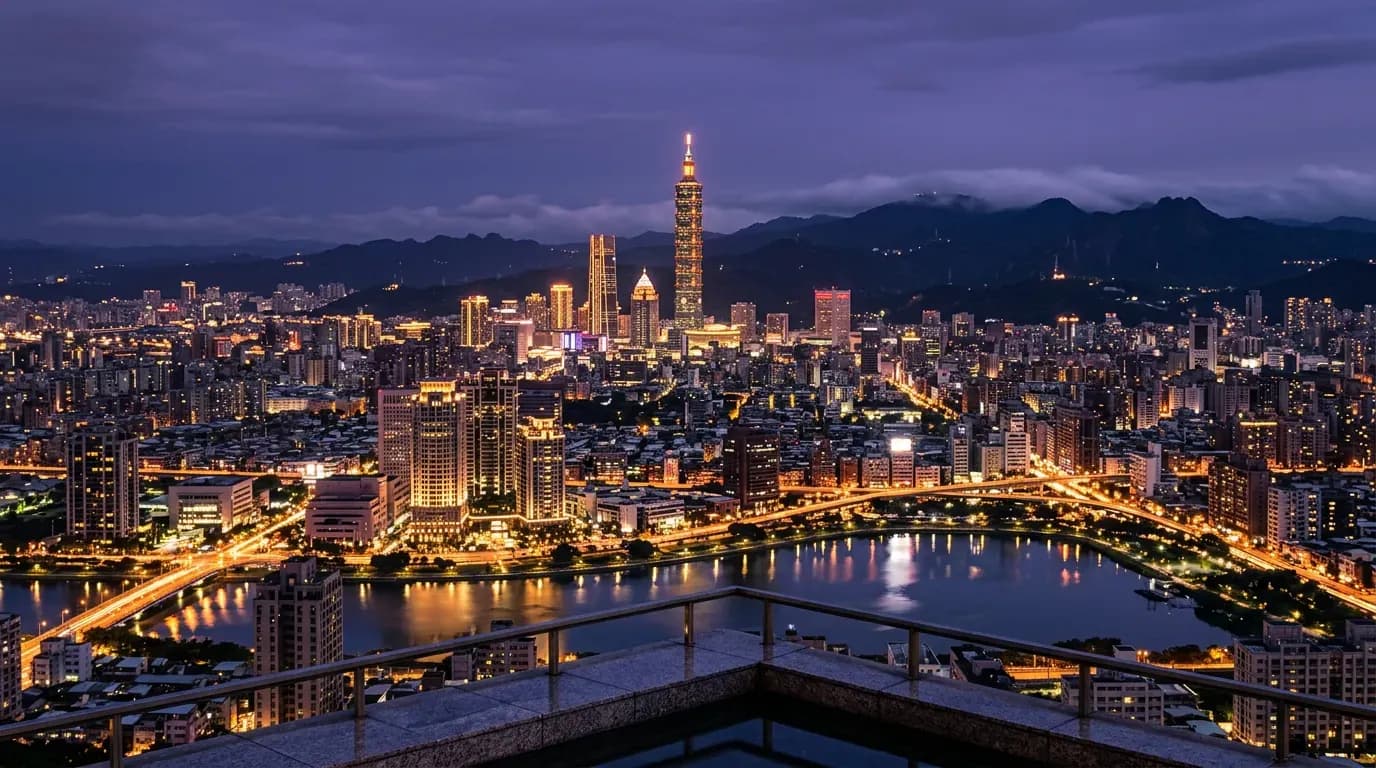 Scenic view of Taipei, TW