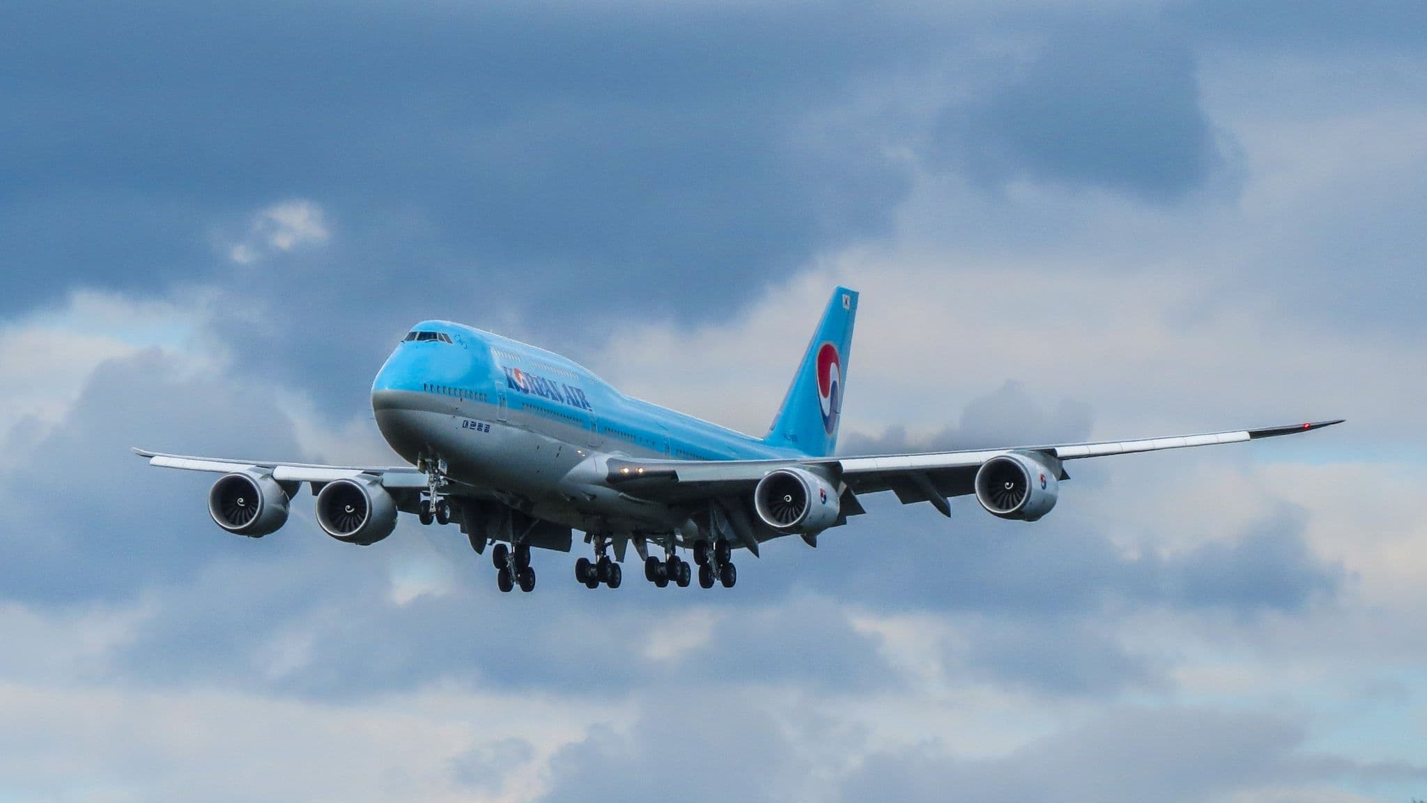Korean Air 波音747-8 HL7630 於法蘭克福進場