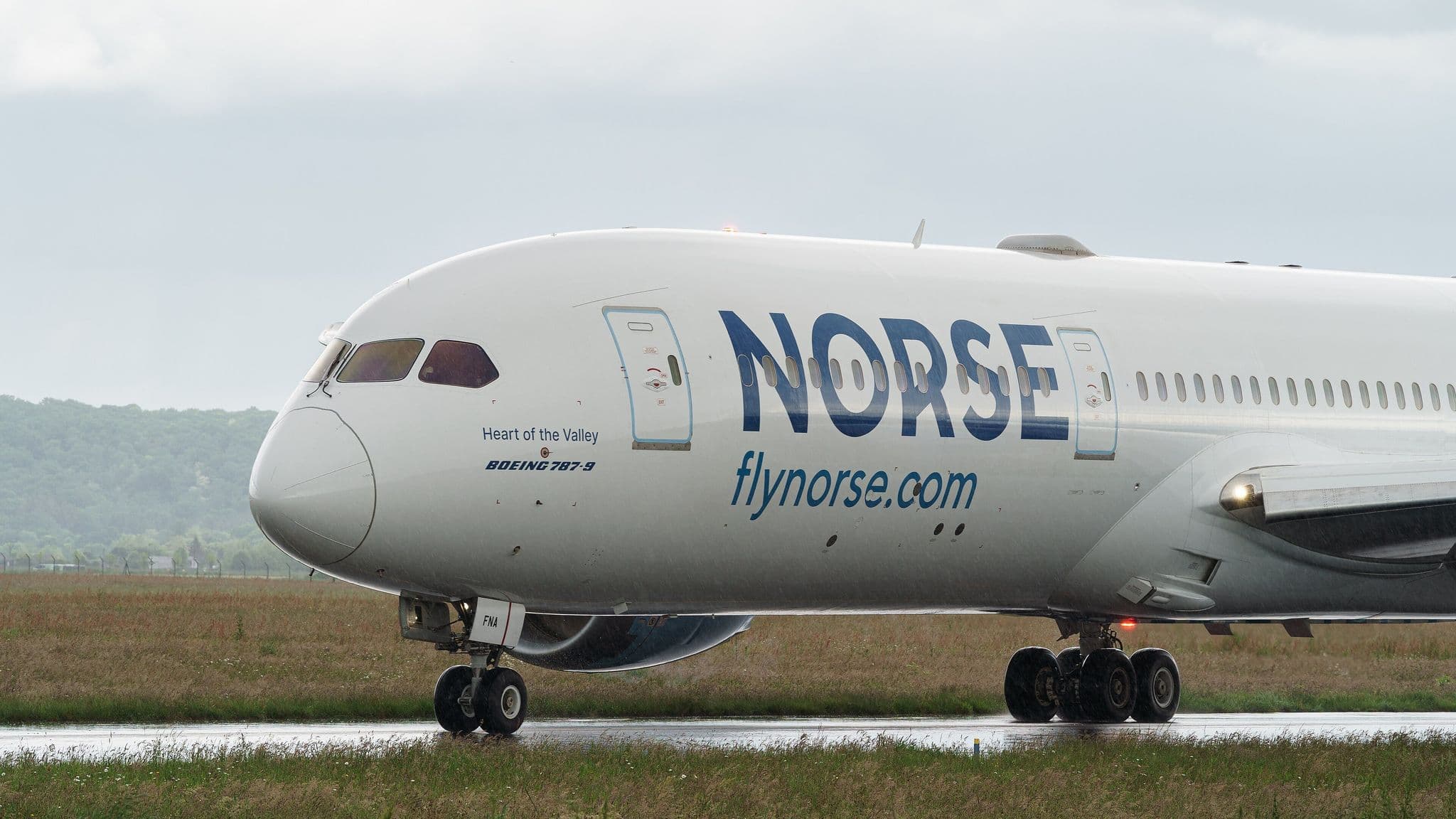 Norse Atlantic Airways Boeing 787-9 LN-FNA on the ground at Tarbes-Lourdes-Pyrénées Airport
