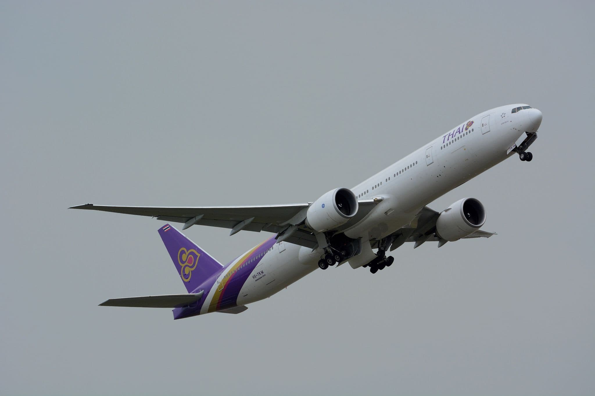 Thai Airways Boeing 777-300ER HS-TKW climbing out of Tokyo Narita